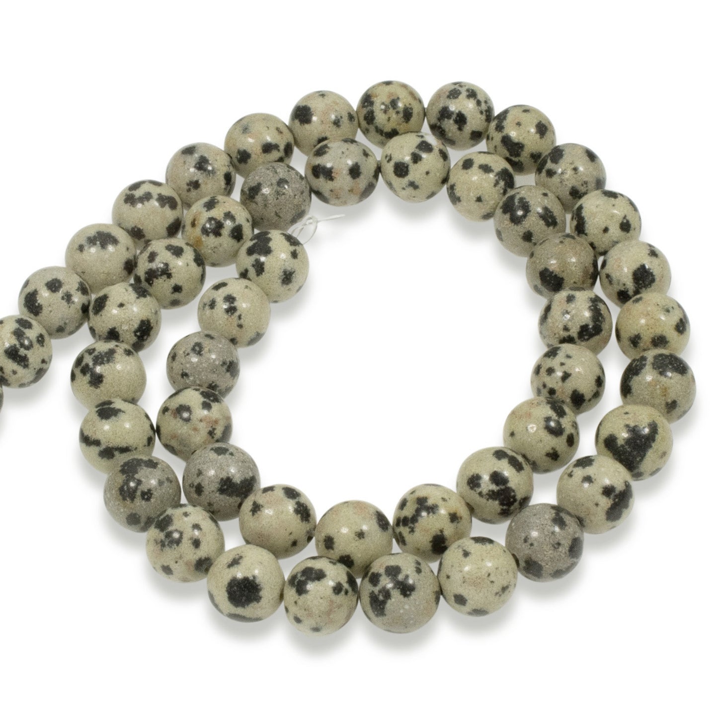 8mm Dalmatian Jasper Beads, Round Loose Gemstone Beads 48 Beads/Strand