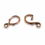 Copper Vine Hook and Eye Clasps, TierraCast Pewter (2 Sets)