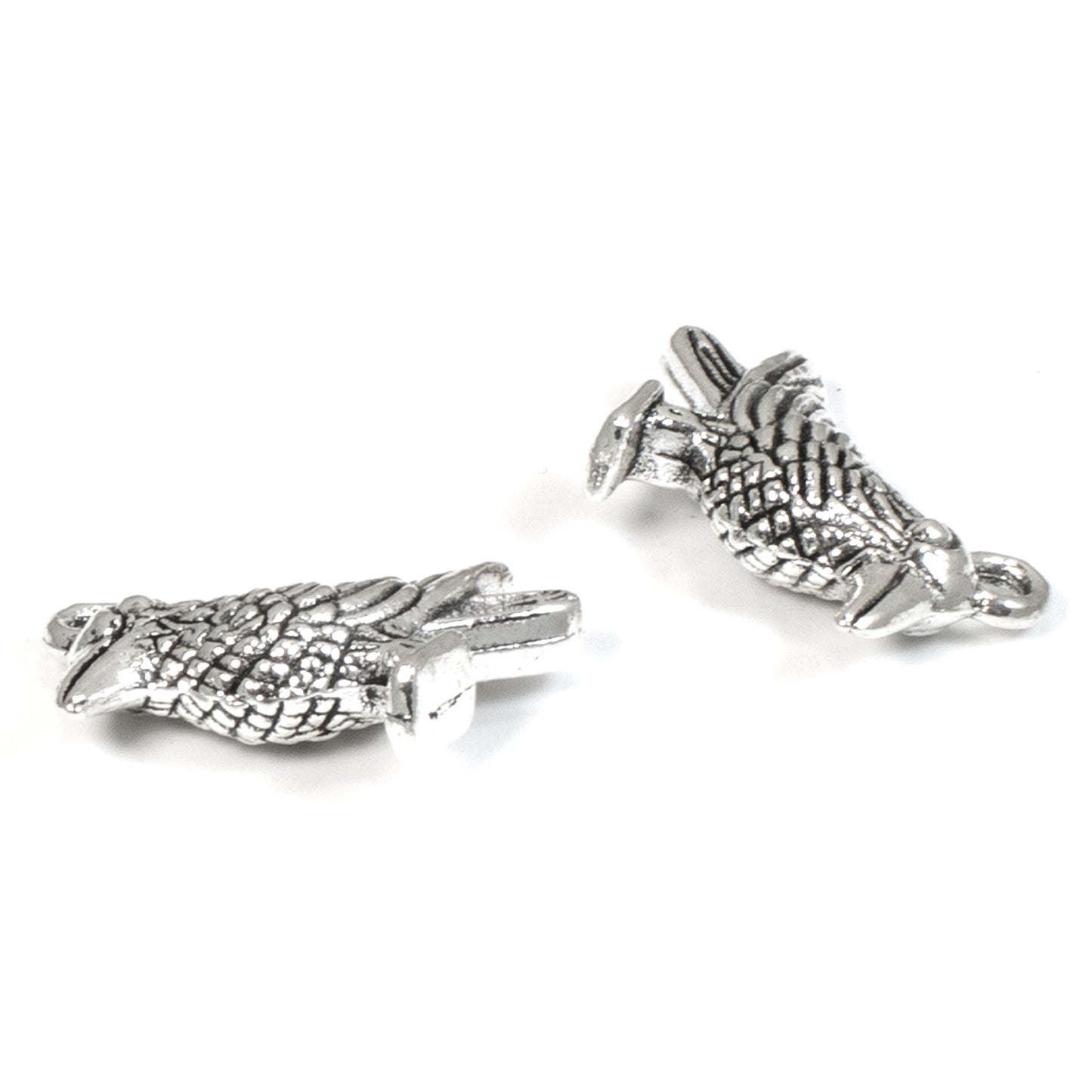 Silver Raven Charms, Metal Animal Bird Charm 10/Pkg