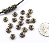 Antique Brass Nugget 6mm Spacer Beads with Large 2mm Hole for Leather 25/Pkg
