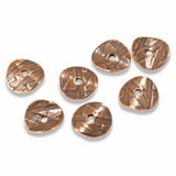 Copper Wavy Disk Beads, TierraCast Textured Spacers 10/Pkg
