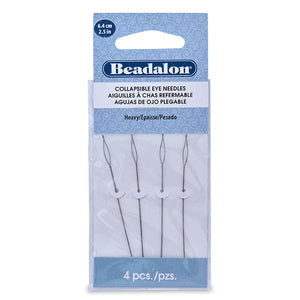 Beadalon HEAVY Collapsible Eye Beading Needles 2.5" 4/Pkg