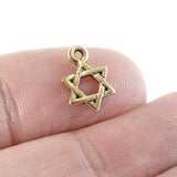 Gold Star of David Charms, TierraCast Tiny Jewish Star Charm 4/Pkg