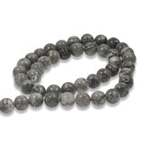 8mm Map Stone Beads, Gray Picasso Jasper Round Gemstone, 46/Strand
