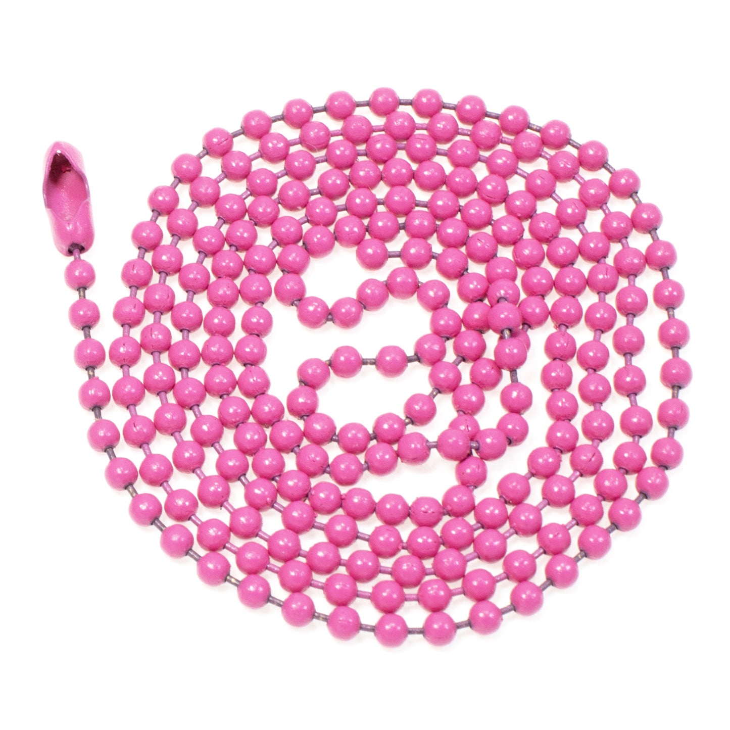 Pink Coated Steel Ball Chain Necklace | #3 Dog Tag Chain | 2.4mm 30 inches