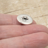 Silver Om Buttons, TierraCast Shank Ohm Symbol Leather Clasp 2/Pkg