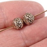 7mm Copper Casbah Round Beads, TierraCast Pewter Ornate Beads 4/Pkg