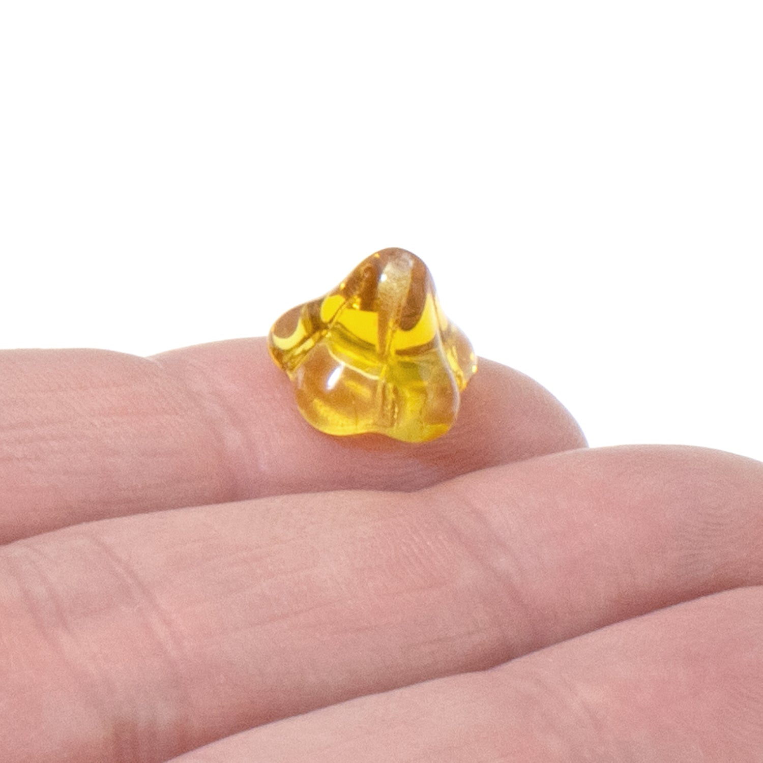 20mm Large yellow Czech glass flower beads, 6Pc – MayaHoney beads