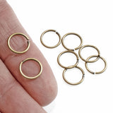 10mm Antique Brass Round Open Jump Rings, TierraCast 18 Gauge 25/Pkg