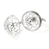 Silver Cage Pendant with Heart Design, Aromatherapy Locket, 1/Pkg