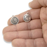 2 Silver Virgo Charms, TierraCast Astrological Zodiac Set for Jewelry Making
