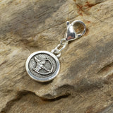 Silver Sagittarius Clip-on Charm, Astrology Zodiac The Archer + Lobster Clasp