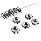 10 Silver Beaded 6mm Spacers, TierraCast Beads For Handmade Jewelry