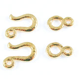 Gold Hammered Hook & Eye Clasps