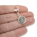 Silver Libra Clip-on Charm, Astrology Zodiac The Scales + Lobster Clasp