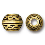 Gold Celtic 8mm Beads, Large 3mm Hole