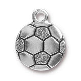 Silver Soccer Ball Charms, TierraCast Athletic Sports Charm 2/Pkg