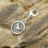 Silver Capricorn Clip-on Charm, Astrology Zodiac The Goat + Lobster Clasp