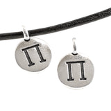 Silver Round Pi Charms, TierraCast Pewter Greek Letter Charm 2/Pkg