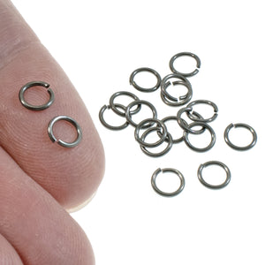 Black 20 Gauge Round Jump Rings, 4mm Inside Diameter, 100/Pkg