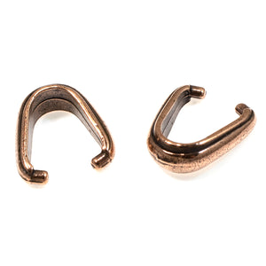 4 Copper Nouveau Pendant Pinch Bails, TierraCast Pewter Pendant Holder