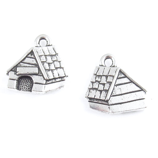 Silver Dog House Charms