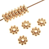Bright Gold 6mm Daisy Spacer Beads