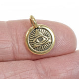 Gold Eye Of Providence Charm, All Seeing Eye in Triangle 2/Pkg
